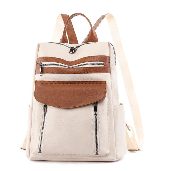 Sac à dos femme, design intemporel en cuir vegan, parfait pour la ville et les loisirs.
