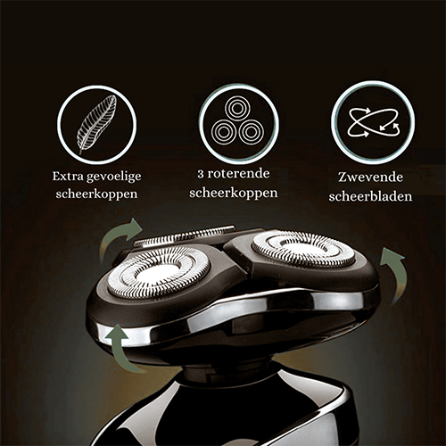 Rasoir électrique moderne homme, rechargeable, pour un rasage humide ou sec de précision et des soins du visage complets.