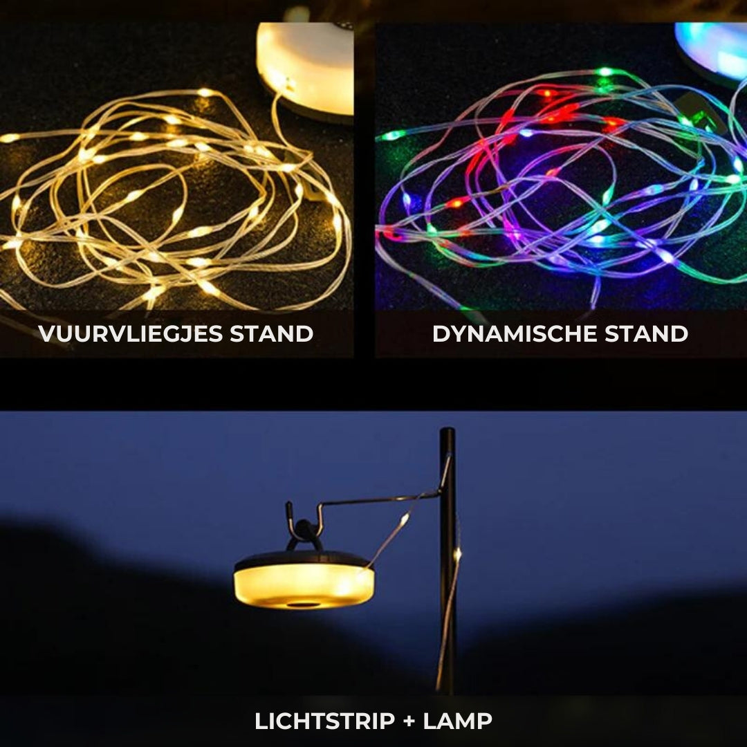 Éclairage extérieur LED sans fil, parfait pour camping, soirées et décoration de jardin.