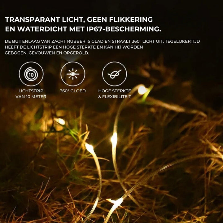 Éclairage LED d'ambiance sans fil pour table extérieure ou coin détente.