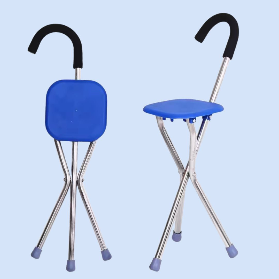 Accessoire béquilles CrutchSeat: siège portable pour une vie active. Léger, confortable et facile à utiliser.