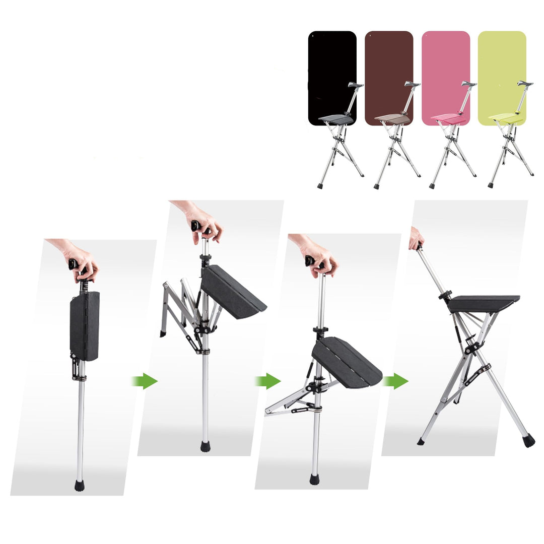 Améliorez votre mobilité avec CrutchSeat: tabouret pliable léger offrant confort et soutien pour béquilles.