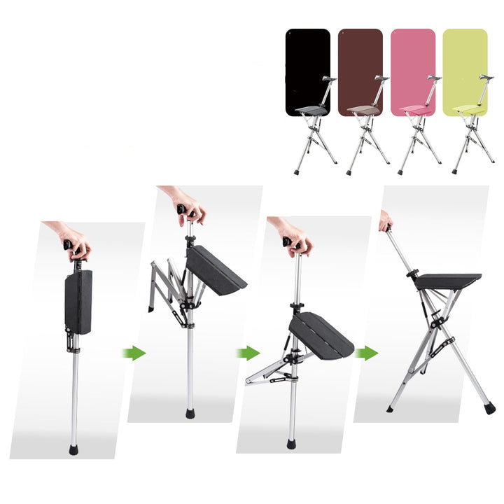 Améliorez votre mobilité avec CrutchSeat: tabouret pliable léger offrant confort et soutien pour béquilles.