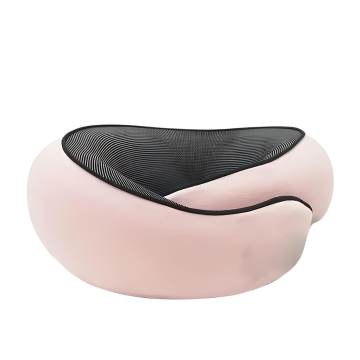 Oreiller de voyage ergonomique en mousse à mémoire, assurant un soutien doux et un confort détente pour le cou.