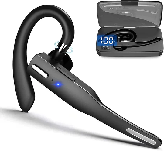 Oreillette Bluetooth professionnelle anti-bruit, appels clairs et communication sans fil optimale.