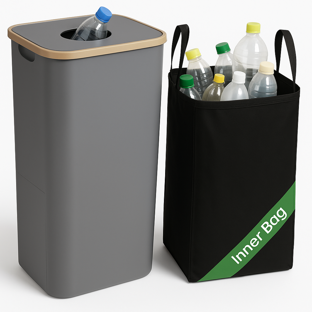 Solution de rangement intelligente pour bouteilles vides. Optimise l'espace de tri dans la cuisine ou le garage.
