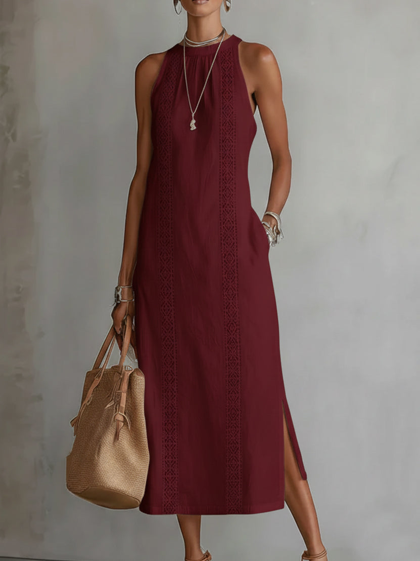Magnifique robe maxi femme, longue et élégante, idéale pour un été romantique et chic. Tissu léger.