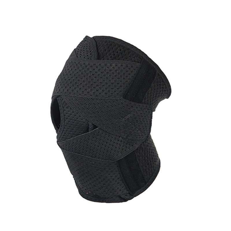 Genouillère patellaire respirante noire, soulage douleur arthrite & tendinite, idéale sport.