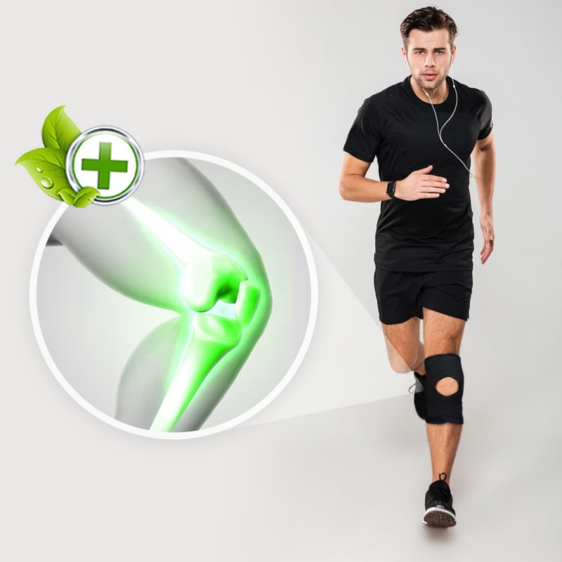 Soutien genou patellaire blanc, pour sportifs et récupération rapide après blessure.