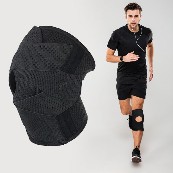 Orthèse genou réglable et respirante, soulage douleur patellaire, efficace pour sport et arthrite.