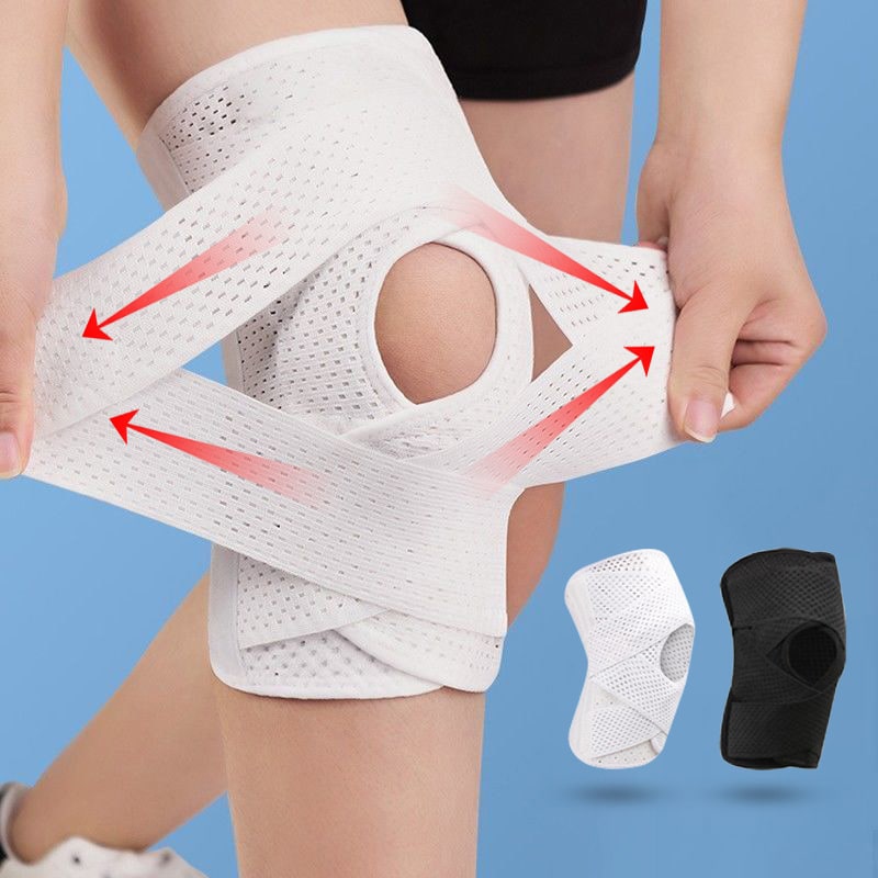 Orthèse patellaire respirante pour genou, confort optimal pour sport, récupération et douleur articulaire.