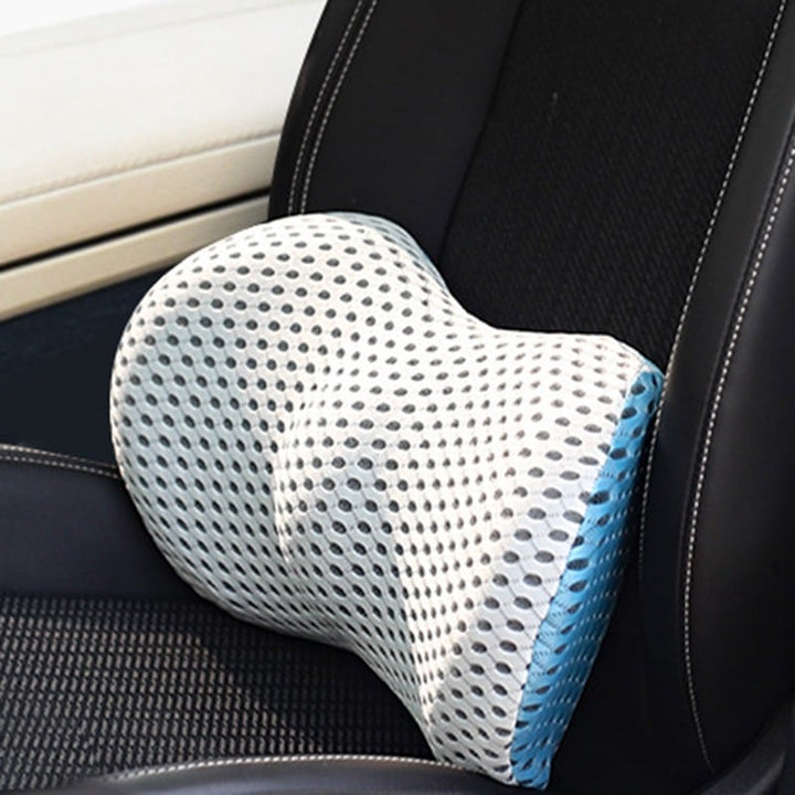Coussin lombaire orthopédique pour soutien ergonomique du dos, idéal pour voiture et bureau, en mousse.