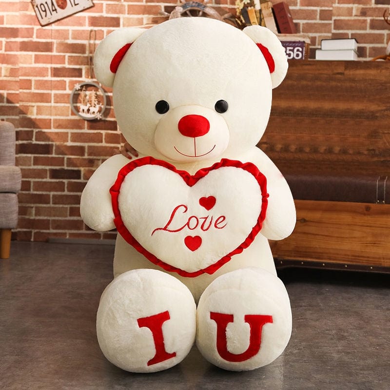 Ours en peluche géant beige, doux compagnon câlin. Cadeau parfait pour enfants et adultes, apporte douceur.