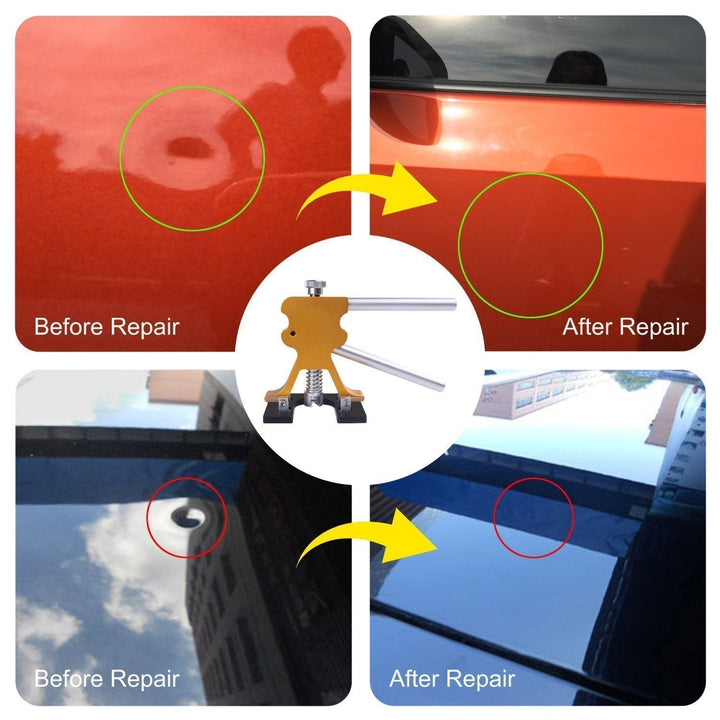 Outils de débosselage sans peinture pour réparer soi-même les bosses de voiture. Kit DSP économique et efficace.
