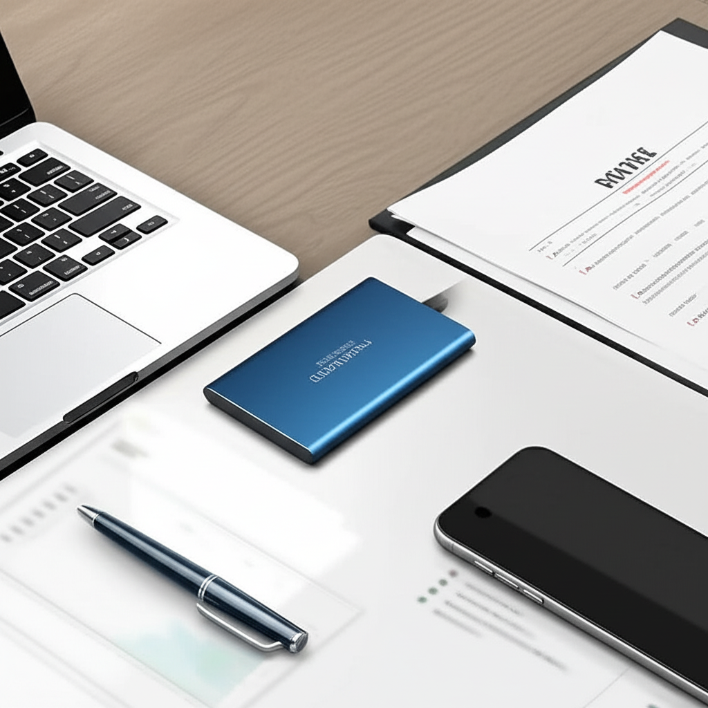 Disque SSD externe 128 To, haute vitesse, capacité énorme, connexion USB-C fiable.
