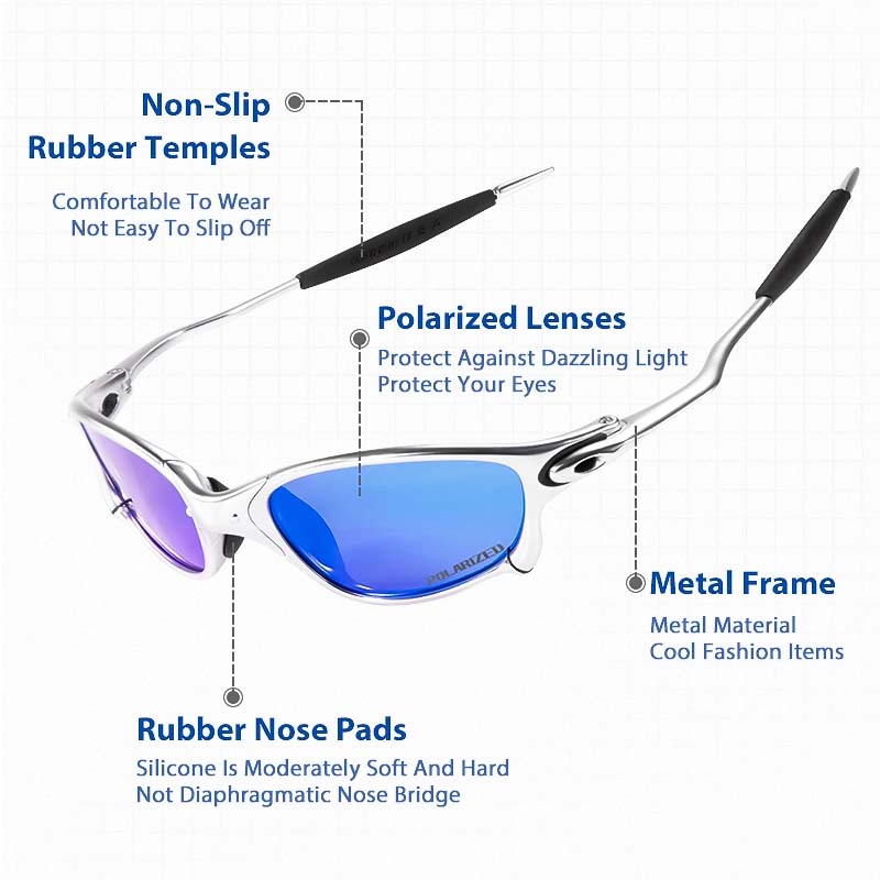 Lunettes de sport polarisées UV400 pour moto. Vision claire, réduction éblouissement et protection solaire renforcée.