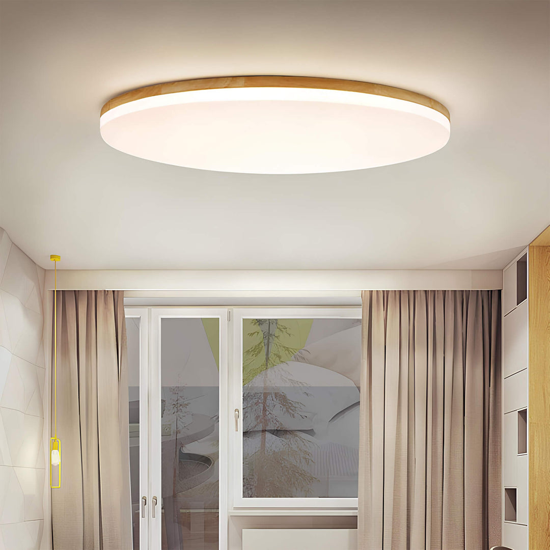 Éclairage LED de plafond blanc chaud, économe en énergie, pour un design intérieur contemporain et confortable.