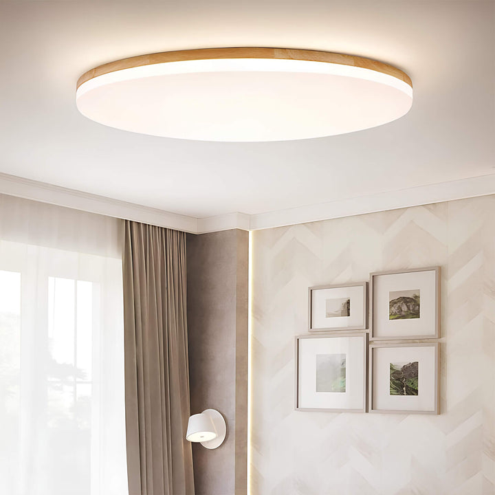 Plafonnier LED moderne et polyvalent, parfait pour un salon, une chambre ou un bureau avec éclairage ambiant.