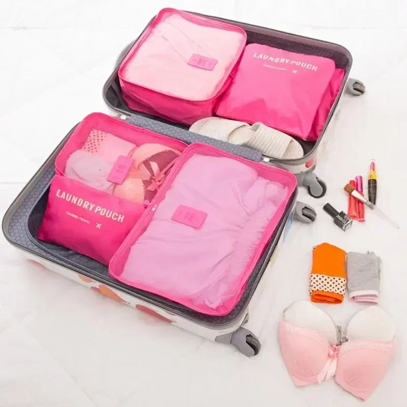 Set d'organisateurs de valise en tissu Oxford résistant, idéal pour maintenir une valise ordonnée et compacte.