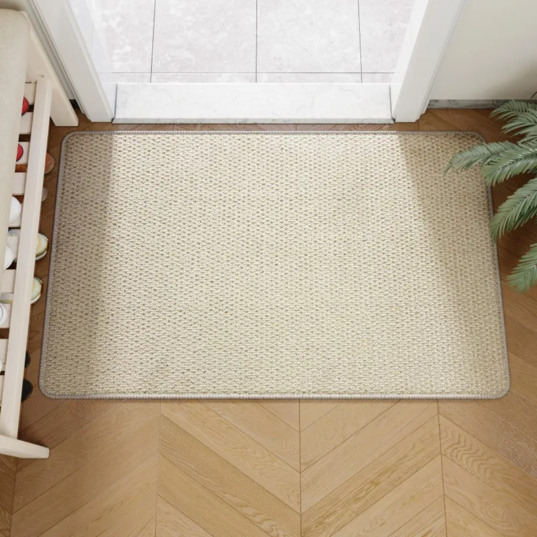 Tapis d'entrée en jute naturel, décoratif et antidérapant, parfait pour la propreté de votre maison.