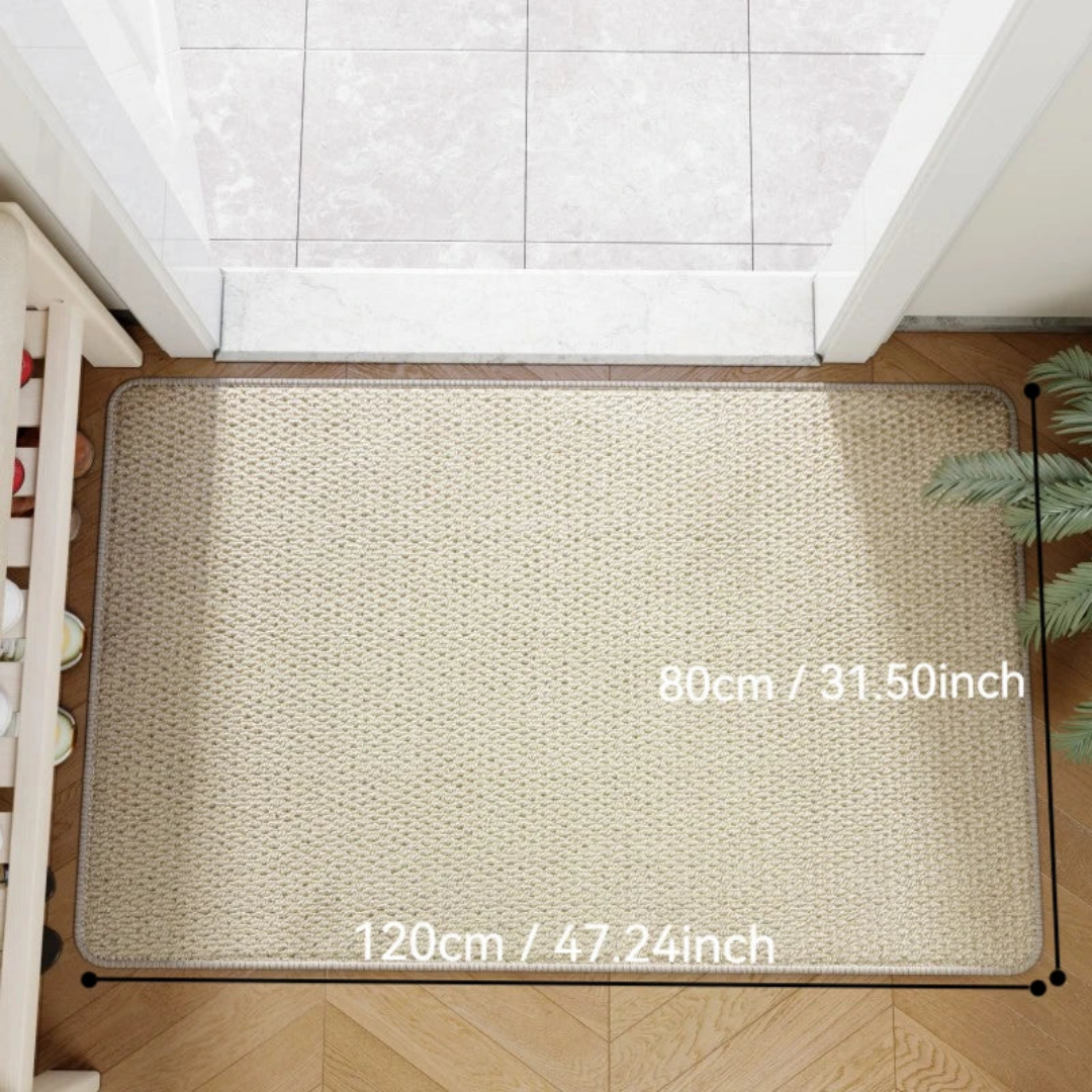 Tapis d'entrée polyvalent aspect jute, parfait pour la décoration intérieure et extérieure de votre maison.