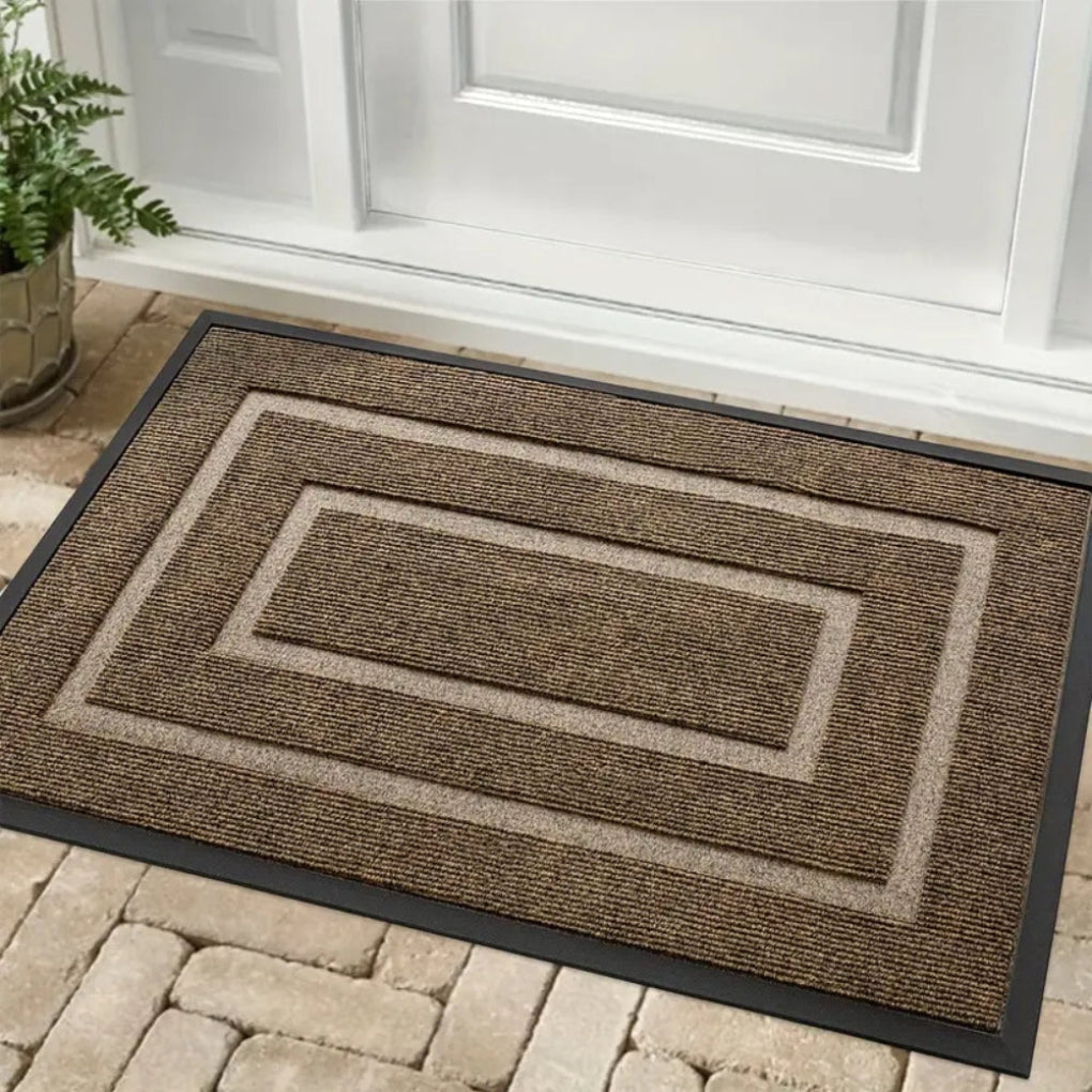 Tapis d'entrée en caoutchouc toutes saisons, imperméable, antidérapant, facile d'entretien pour intérieur et extérieur.