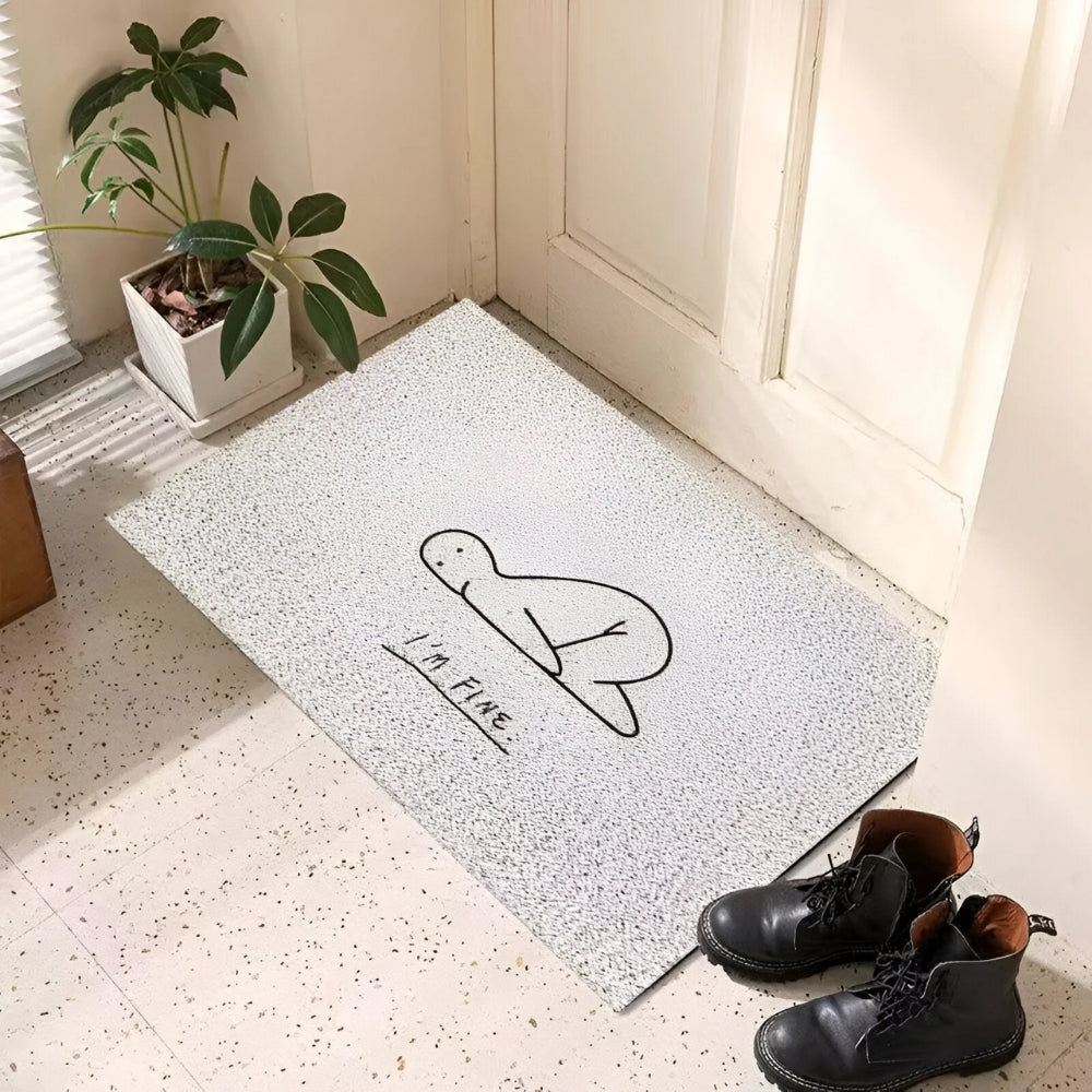 Tapis d'entrée décoratif smiley, antidérapant, idéal pour intérieur ou extérieur, ajoute une touche ludique.
