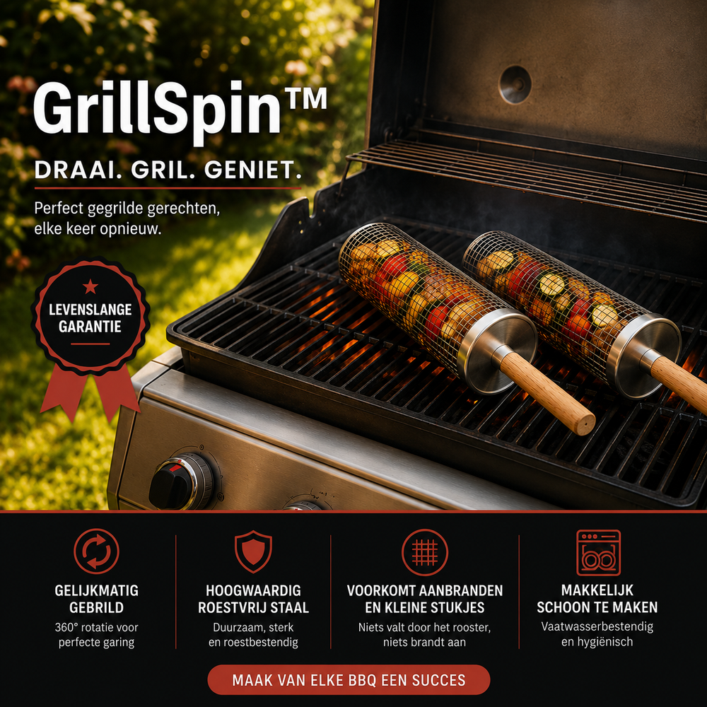 Accessoire de cuisson rotatif pour barbecue, parfait pour griller uniformément viandes, poissons et légumes en extérieur.