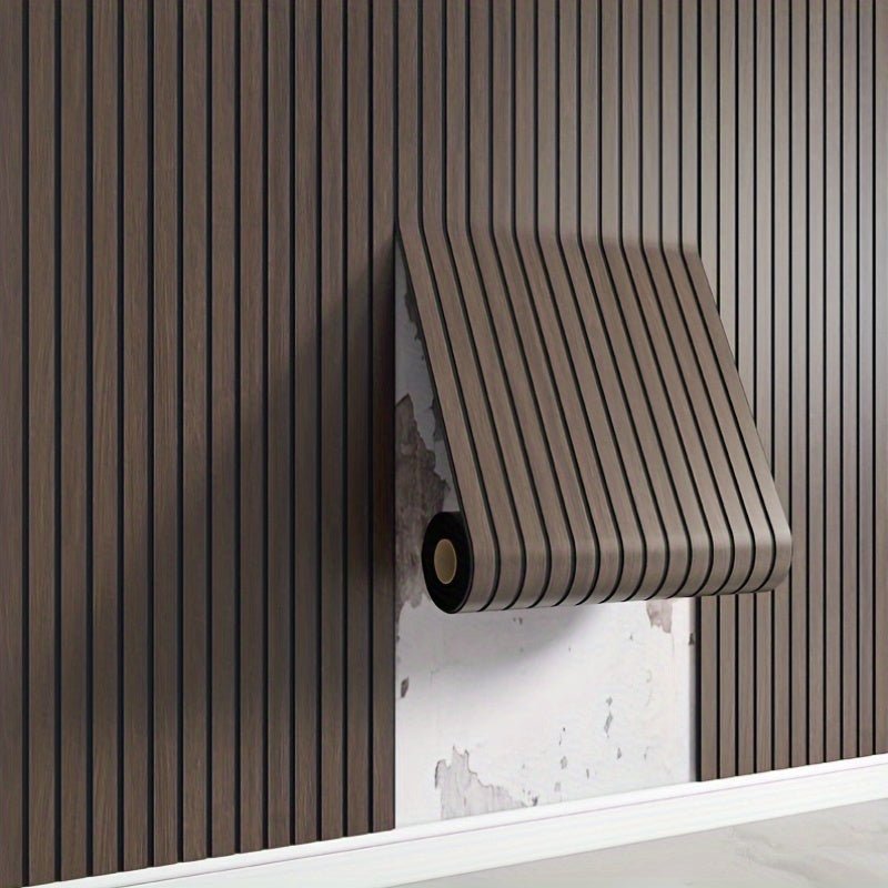 Créez un mur d'accent moderne avec nos panneaux muraux 3D autocollants effet bois. Rénovation facile garantie.