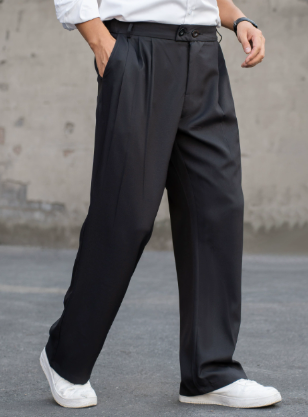 Vêtement homme : pantalon ample confortable pour le quotidien. Style décontracté, coloris variés pour printemps-automne.
