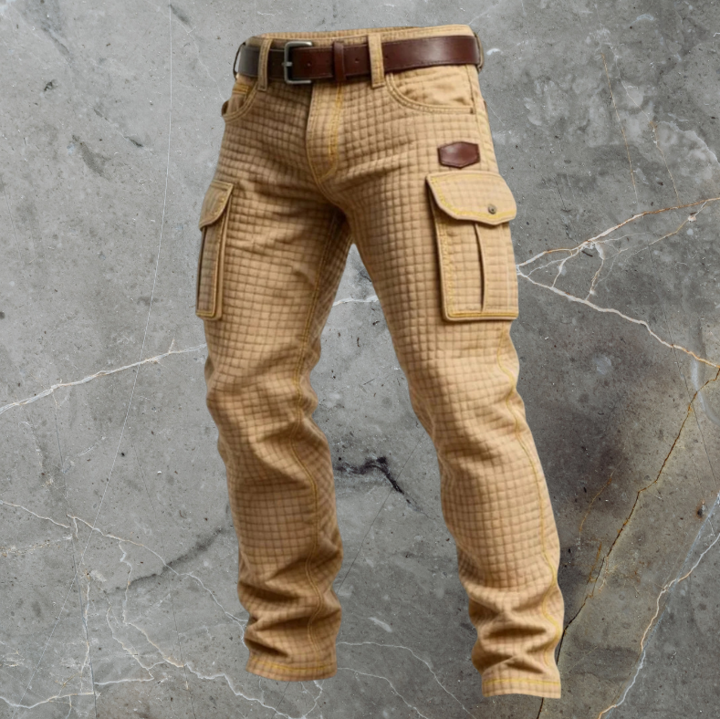 Pantalon cargo homme style décontracté, tissu résistant, idéal pour le travail et le confort quotidien.