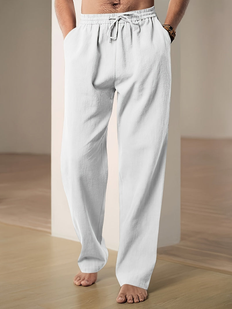 Pantalon de détente homme confortable, coupe décontractée avec cordon de serrage ajustable. Idéal pour relaxer.