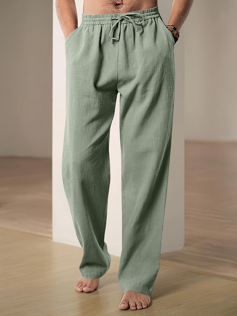 Pantalon de voyage homme confortable, décontracté à cordon. Idéal pour l'été, le printemps et les moments de détente.
