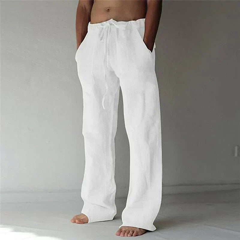 Pantalon large fluide homme élégant, idéal pour un confort décontracté et une tenue moderne estivale.