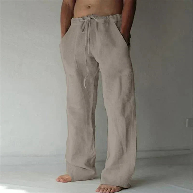 Pantalon homme large fluide, polyvalent pour une tenue quotidienne ou estivale. Style moderne et élégant.
