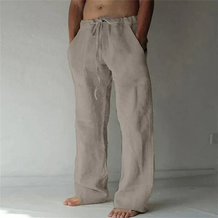 Pantalon homme large fluide, polyvalent pour une tenue quotidienne ou estivale. Style moderne et élégant.