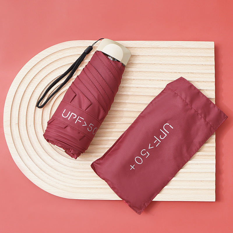Parapluie pliant ultra compact pour femme, facile à transporter, protection efficace contre pluie et soleil.