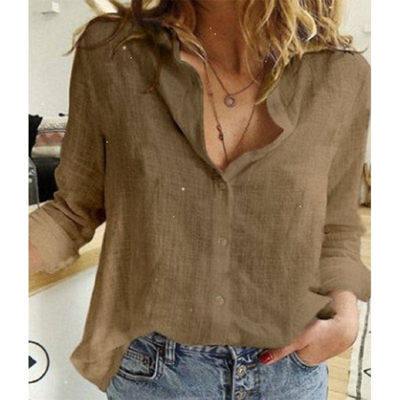 Chemise femme de bureau à col, manches longues, un choix élégant et professionnel pour le travail.