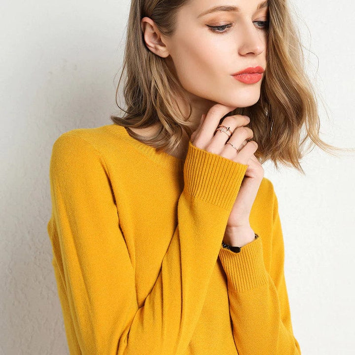 Pull classique femme automne-hiver, tricot confortable et chic, col rond, indispensable pour votre garde-robe.