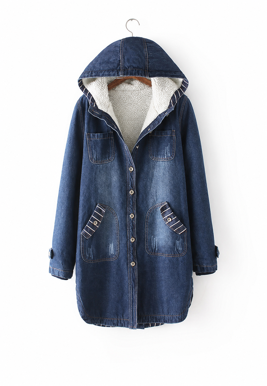 Parka longue femme décontractée à capuche, offrant chaleur et protection. Style moderne pour automne/hiver.