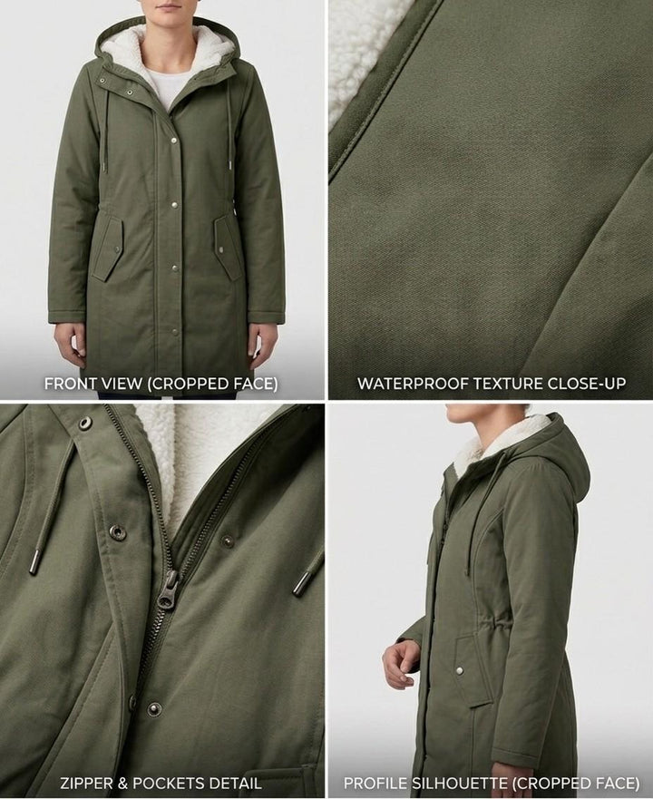 Parka femme hiver, protection maximale contre le froid, avec doublure polaire et coupe longue.