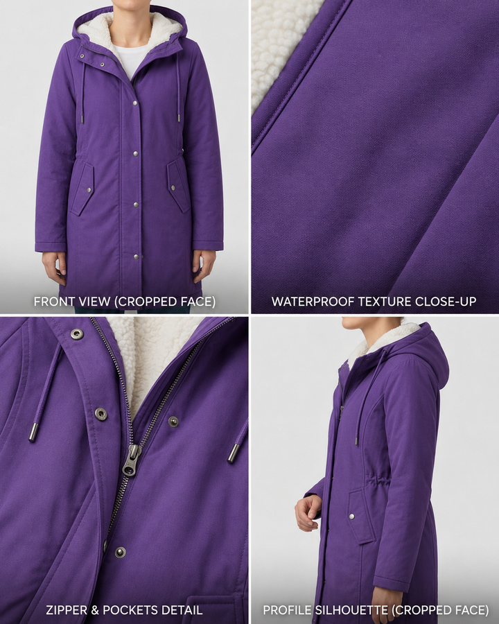 Parka femme, protection ultime contre le froid, le vent et la pluie, doublure polaire douillette.