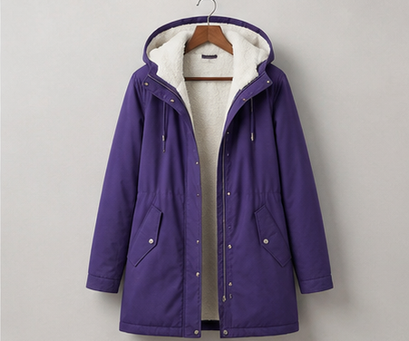 Manteau d'hiver femme mi-cuisse, avec doublure polaire isolante, coupe-vent et imperméable stylé.
