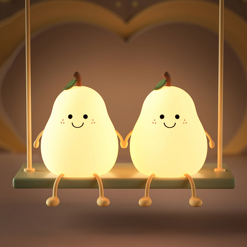 Lampe de nuit poire LED sécurisée, sans danger pour la chambre d'enfant.