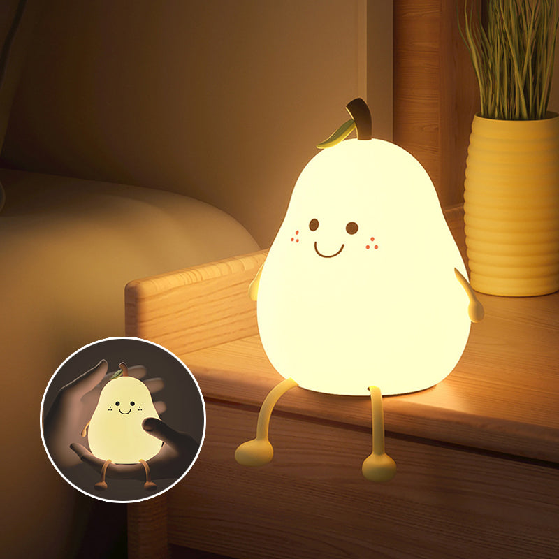 Lampe de nuit LED poire tactile avec luminosité ajustable pour enfant, moderne.