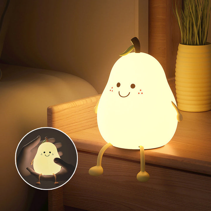 Lampe de nuit LED poire tactile avec luminosité ajustable pour enfant, moderne.