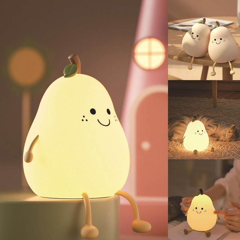 Créez une ambiance douce avec cette lampe de nuit poire réglable pour enfant, apaisante.