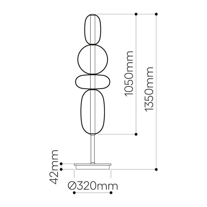 Lampe sur pied LED, verre coloré et design moderne, pour un salon ou une chambre stylés.
