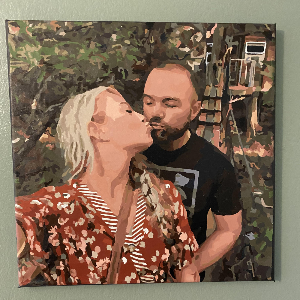 Activité créative Peinture par numéros personnalisée, un cadeau unique avec photo sur toile pour vos proches.