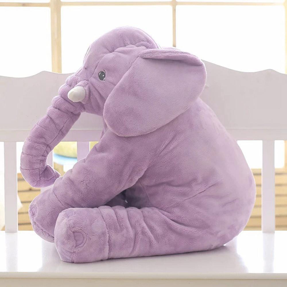 Éléphant géant en peluche, coton PP, gris, idéal comme coussin jumbo ou décoration de chambre d'enfant.
